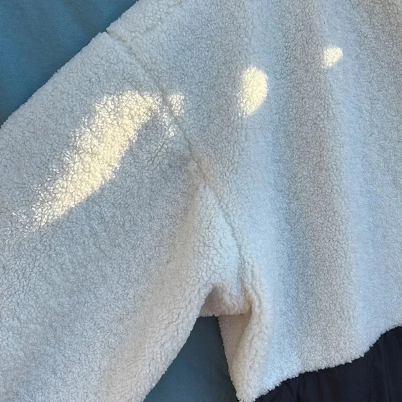 FRAME Mix Media High Pile Fleece Jacket Off White **no insert** NWT sz LARGE - Picture 6 of 8